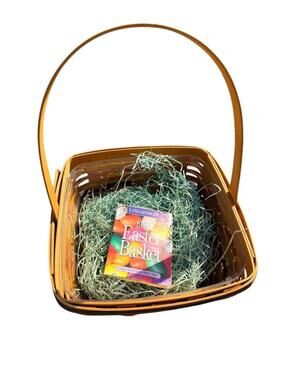 Longaberger 1998 Large Stained Easter Basket w/ Liner Card